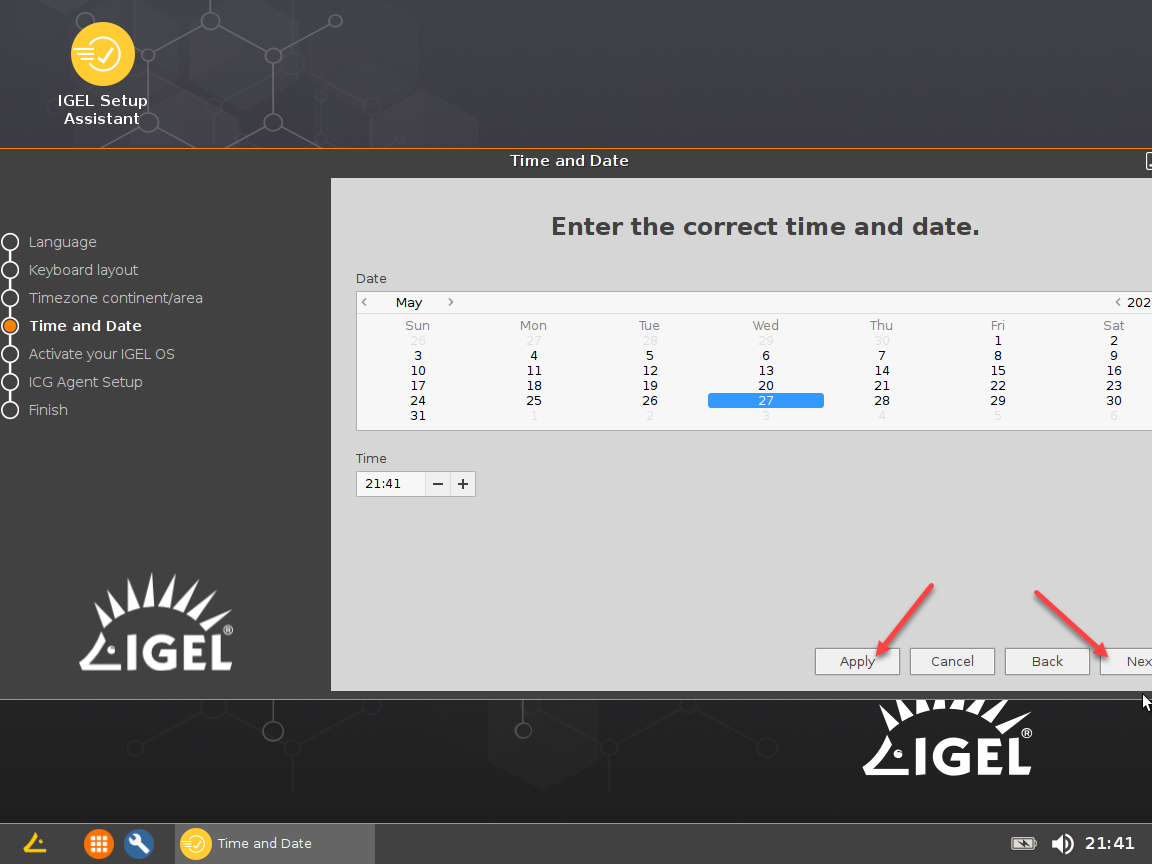 HyperV-Igel-ConfigureDateTime
